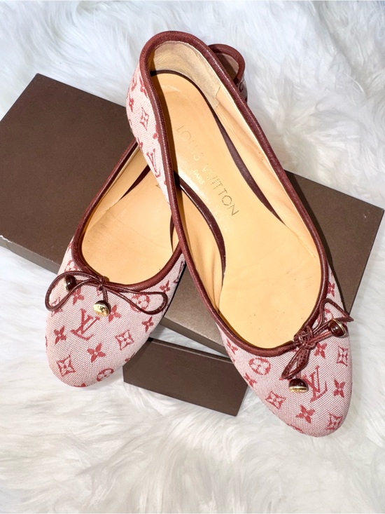 Louis Vuitton Shoes - Louis Vuitton Y2K Flat Ballerina Alizee Mini Lin 36 EU Cerise Burgundy Monogram